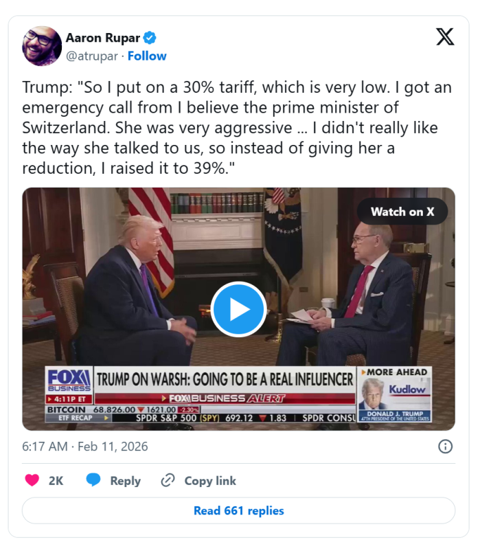 트럼프가 스위스 관세를 39%로 높였던 이유