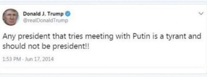 푸틴을 만나려는 대통령은 폭군이며 대통령이 되어서는 안 됩니다!!