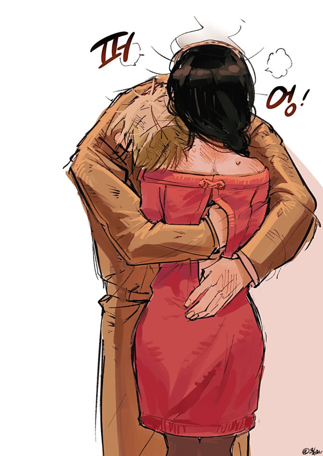 등 파인 옷 입은 여자 안아주는 법