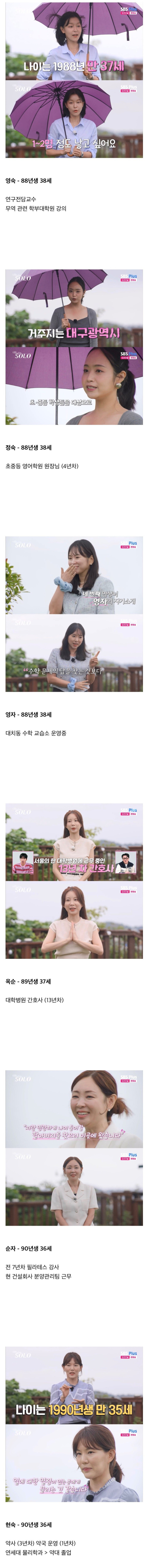 나는솔로 29기 연상녀 나이 및 직업